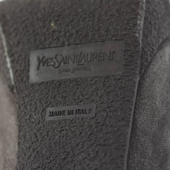 YSL: Brown, Suede Leather Platform Loafer Heels - Picture 11 of 11